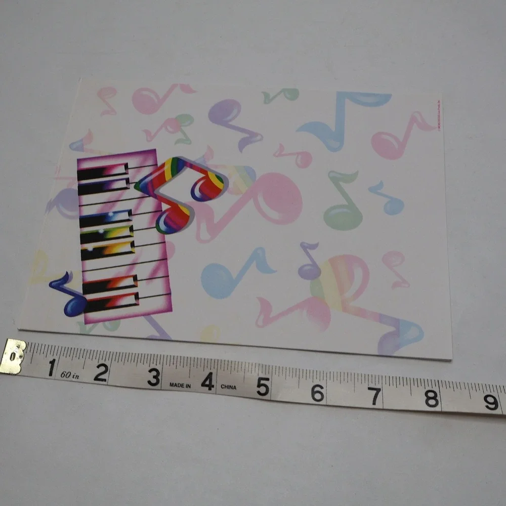 Vintage Lisa Frank Stationery Paper 8 Sheets‎ Rainbow Music Notes Piano 80s 90s